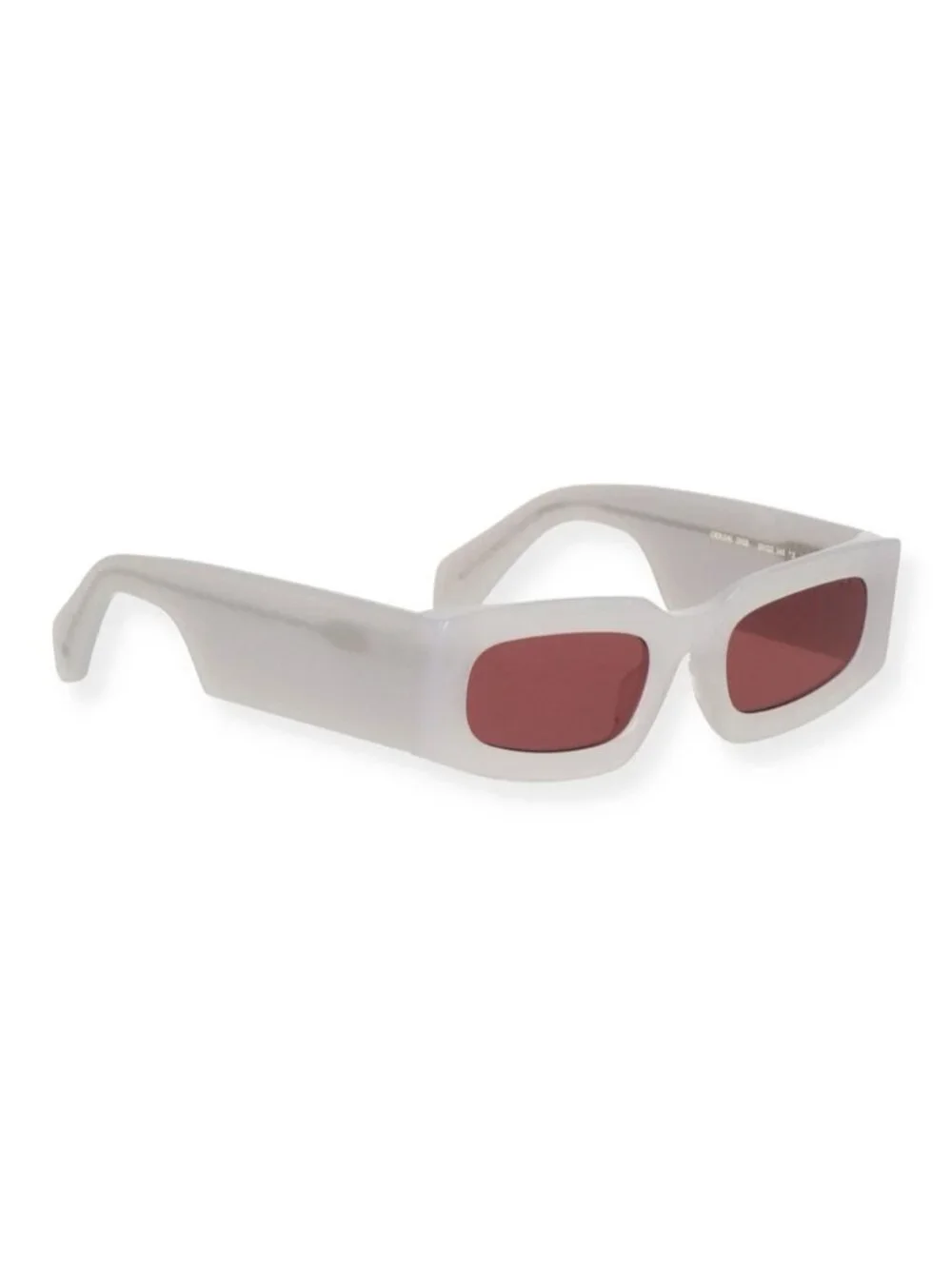 Off-White White Frame Sunglasses with Rose Lenses